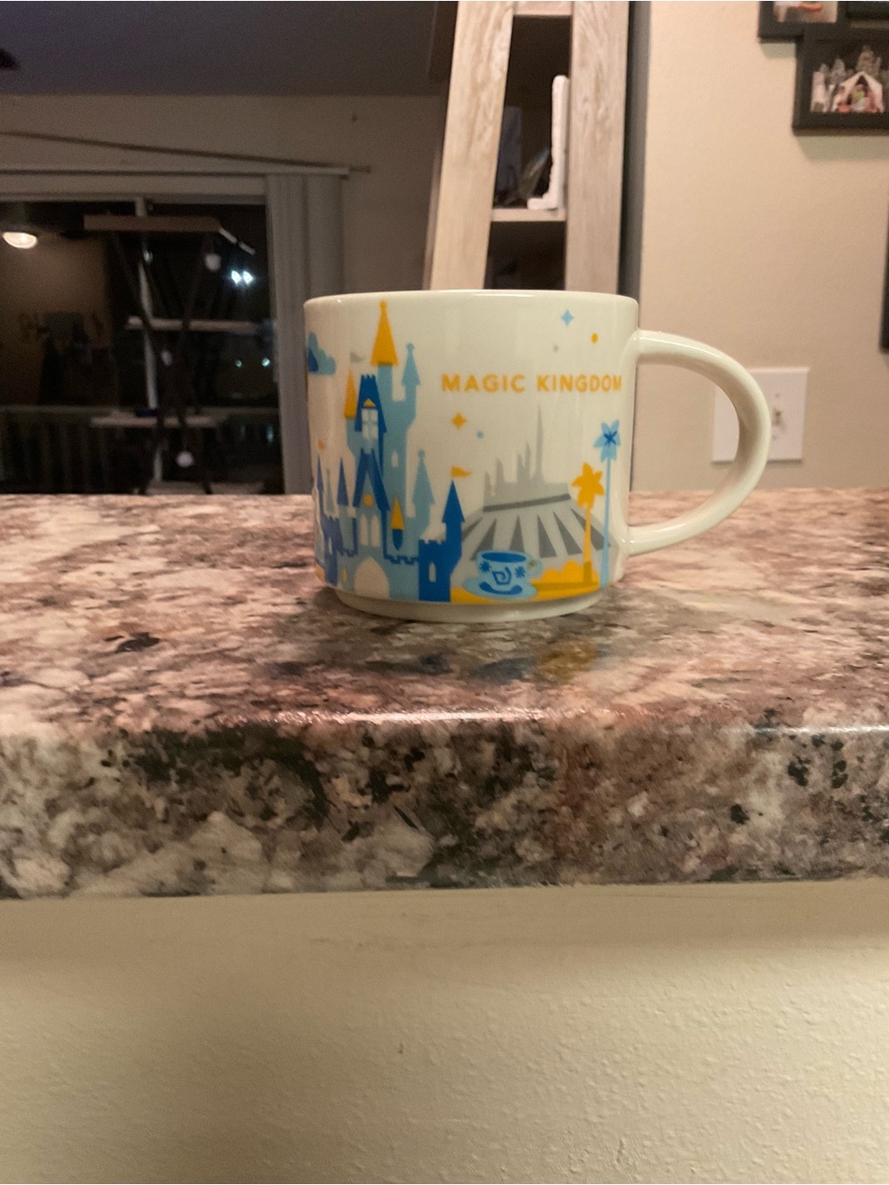 Starbucks Magic Kingdom Blue & Yellow Castle Mug You Are Here